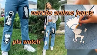 DIY CUSTOM ANIME JEANS! painted my own anime jeans!! | Naruto