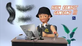 CARA MEMBUAT RAMBUT character 3d 2d PALING MUDAH  SE INDONESIA dengan Photoshop