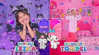 LEIKA KUROMI VS TOMPEL MY MELODY ALL SANRIO ROOM DECORATION CHALLENGE! 😍 FUNNY KIDS CHALLENGE