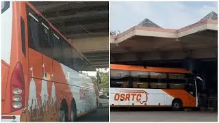 Osrtc volvo 9600 bus in NH-16 road|vihaan times|
