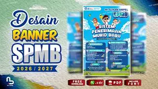 Desain Banner SPMB - Brosur PPDB Sekolah (Free CDR) - 