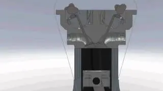 Engine piston and valve animation
