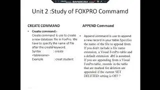 FoxPro All commands