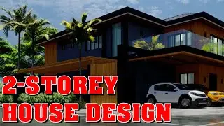 House Design Wood Accent | 2-STOREY 13X13 METERS | Perspective View #shorts