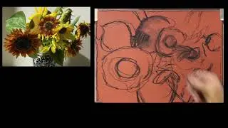 Sunflowers Soft Pastel Demo Part 1