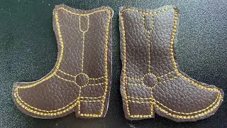 Machine Embroidery Elf  (12inch fashion doll) cowboy boots Stitch Along