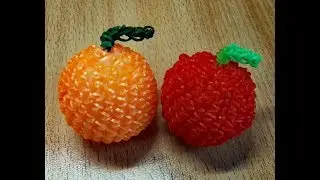 Мандарин лумигуруми из резинок на крючке