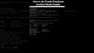 Archive log mode in Oracle Database 