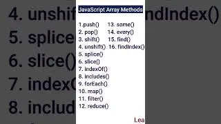 JavaScript array methods