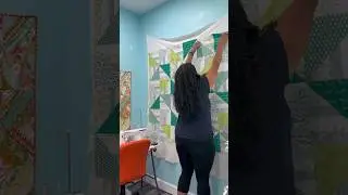 Finishing Allie’s Summer Camp Quilt top. 😍Details on pattern in the comments below! 