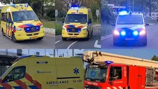 [Grote compilatie]Politie, Brandweer en Ambulance met spoed naar en van meldingen in Zoetermeer.