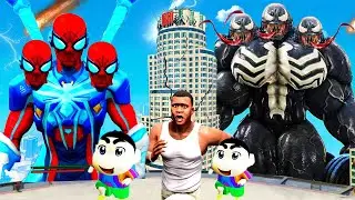 3 HEADED ULTIMATE SPIDERMAN Vs GOD VENOM 😱 IN GTA5 | GTA5 AVENGERS
