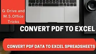 Convert PDF to EXCEL Convert PDF Data to EXCEL Spreadsheets