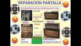 01 - REPARACION PANTALLA MARSHALL JCM800 1936 CORTAR MADERA ARREGLAR MUEBLE ALTAVOCES ROTOS NUEVOS!!