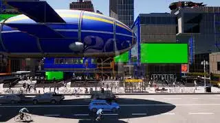 Green Screen Urban City Billboards Mockup 22
