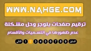 ترقيم صفحات بلوجر، وحل مشكلة عدم ظهورالترقيم في التسميات والأقسام .