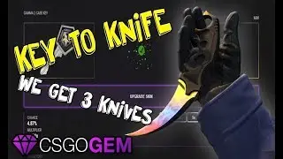 From Key to Knife ( 3 Knives ) $200 Profit - CSGOGem Gambling