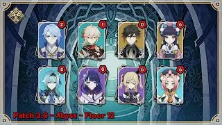 [3.0] - Abyss - Floor 12 / 9 stars - Ayato / Eula - Genshin Impact