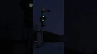 A&O Coal Train lights up Vintage B&O Railroad Signal at Dusk #shorts