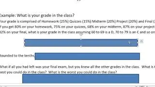 Statistics:Using weighted Mean to Calculate Your Grade