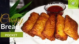 : CRISPY BREAD POCKET RECIPE : VEG SNACKS RECIPE