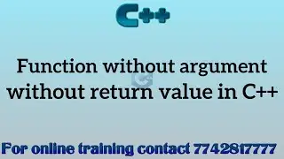 user defined functions in cpp | Function without argument without return value
