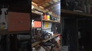 Каркасный гараж из труб НКТ, верстак и Стелажи своими руками