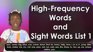 High-Frequency Words and Sight Words List 1 