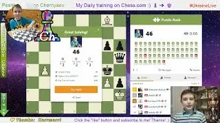 FRESH online RECORD!!! Chess prodigy Tykhon(9 y.o.) did 46 in Puzzle Rush on Chess.com. 09/03/2019