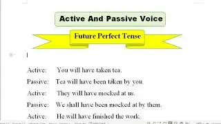 Active and Passive Voice - Future Perfect Tense