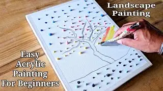 Easy Acrylic Painting For Beginners / Simple Landscape Painting / Step By Step