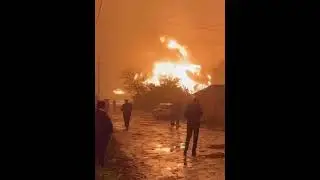 Шахтерск (ДНР), после "прилетов" горит нефтебаза.