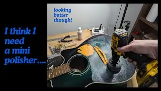 #Polishing the top of the Green #Yamaha #Guitar