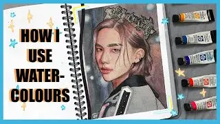 HOW TO: WATERCOLOUR PORTRAITS | Answering Your questions + Painting Hyunjin Stray kids