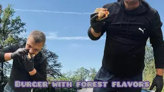 Burger with forest flavors/Бургер с лесными вкусами 🍔 #burger #forest #camping #fire 🔥 #flavors