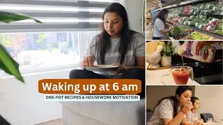 Waking up at 6 AM | One Pot Indian Vegetarian Recipes | Daily household work motivation