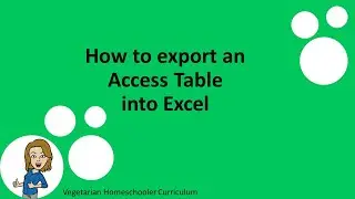 How to export an Access Table into an Excel Spreadsheet