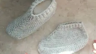 Тапки, следки на двух спицах 😉 Подробный МК