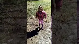Jumping up and down in muddy puddles