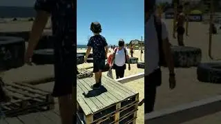 Parkur en la playa
