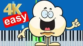 Popcorn Theme Song (Slow Easy) Piano Beginner Tutorial
