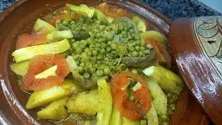 Tajine de boulettes de viande hachée, artichauts et autres délicieux légumes... Un régal!