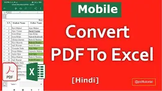 How to Convert PDF To Excle File In Mobile | PDF To Excel Convert In Phone PDF To Excel In Mobile