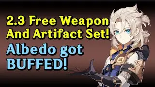 Albedo, New Weapon Cinnabar Spindle and New Artifact Husk of Opulent Dreams DPS Calc Genshin Impact