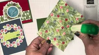 A Little Bit Festive Card Class Day 4 of 5.  Can I make 5 cards in under 5 minutes?