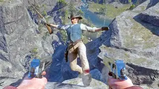 [4K] Modern Weapon Gameplay #6 (Desert Eagle, AK47...)(+ragdoll update) - Red Dead Redemption 2