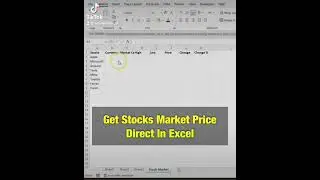 Get stocks market performance Through Excel