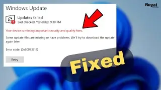 How To Fix Your Device is Missing Important Security and Quality in Windows 11