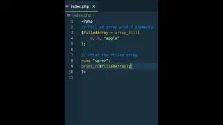 🎯 Mastering array_fill() in PHP: Learn the art of quickly populating arrays.  #codingtips #php
