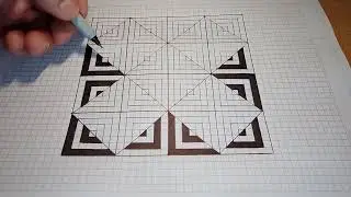 How to draw an amazing multi-square optical illusion figure